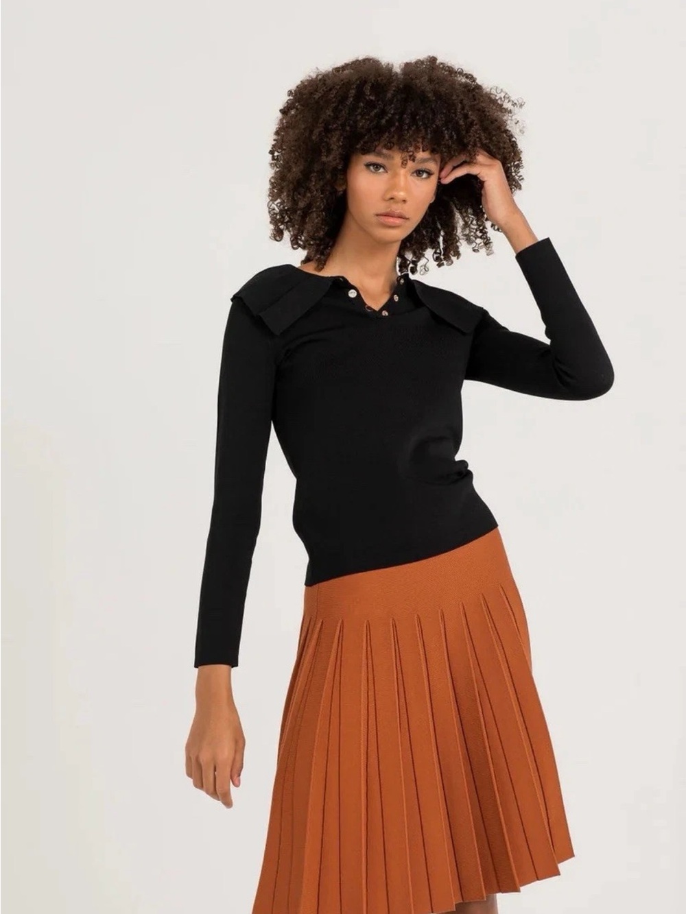 Aleeza Pleated Wonder Skirt In Pumpkin Size XS NWT (partial)